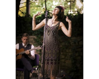 US10 UK14 AUS14 EU42 Molly Purple Plum Flapper Dress 1920s Inspired Great Gatsby Art Deco Charleston Downton Abbey Bridesmaid Wedding Guest
