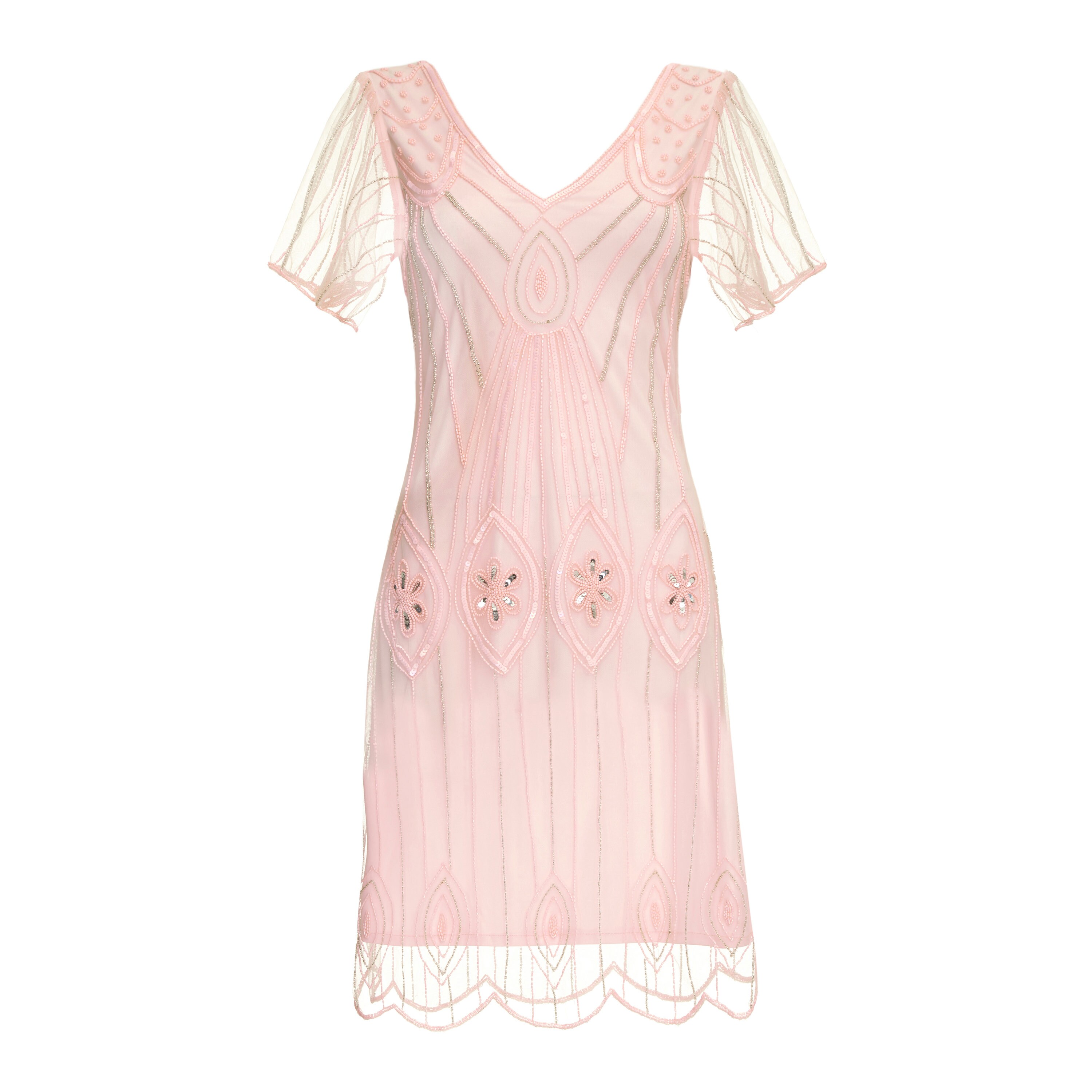 blush flapper dress