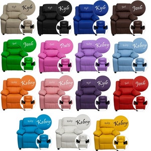 Kids Personalized Recliner Arm Chairs Embroidered Chairs Etsy