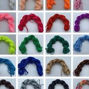 Cordón de nailon trenzado de 1,5 mm, múltiples opciones de color, tamaño 1,5 mm, longitud 13 yardas