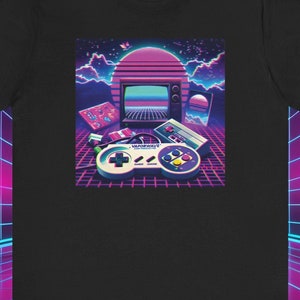 Vaporwave Super Nintendo Game Controller T-Shirt, Retro 90s Kids Tee Shirt, Synthwave Top, Gamer SNES, Nostalgic, Express Delivery Available