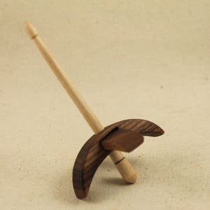 Walnut Mini Turkish Drop Spindle 2.5 inch arms 4.25 tall