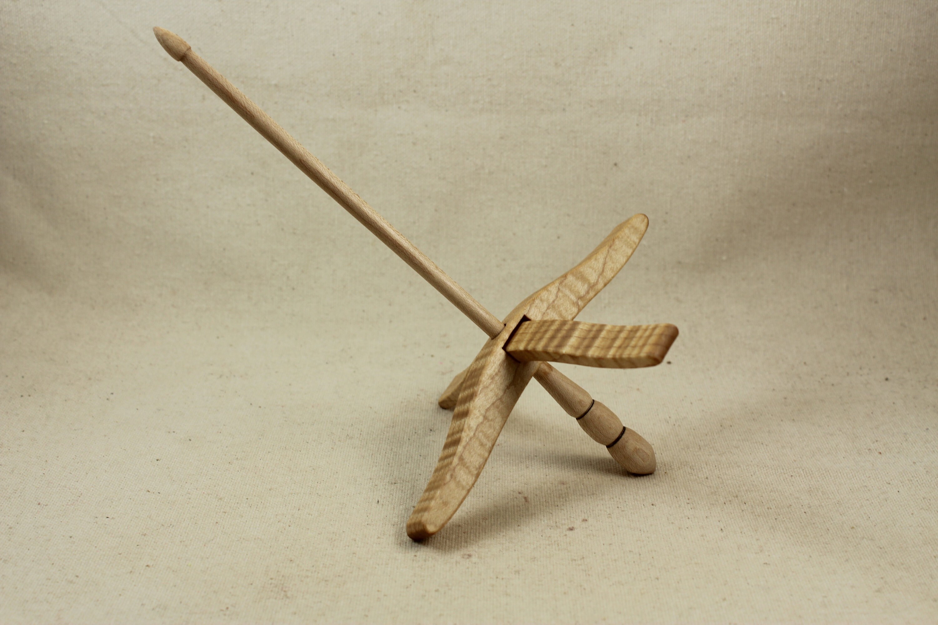 Tiger Maple Glider Turkish Drop Spindle