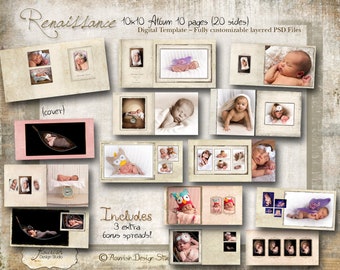 10x10 Album template for photographers - Renaissance Album