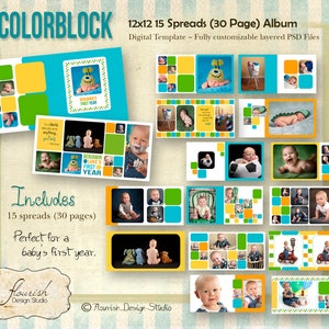 Download 10x10 Baby Boy Birthday Album Template Big Top Album Etsy Yellowimages Mockups