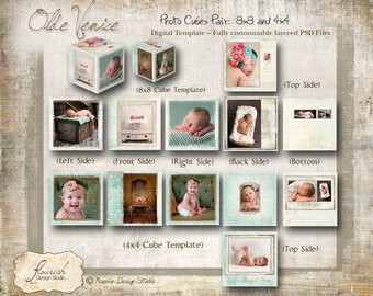 Photo Cube templates for photographers - Olde Venice Photo Cube (8x8 & 4x4 inch cubes)
