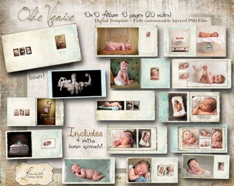 10x10 Album template for photographers - Olde Venice Album