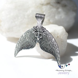 Whale Tail Pendant Silver Mermaid Tail Pendant Whale Mermaid Whale Tail  Siren Tail Pendant in Silver  Whale Jewelry in Silver Gift for Her