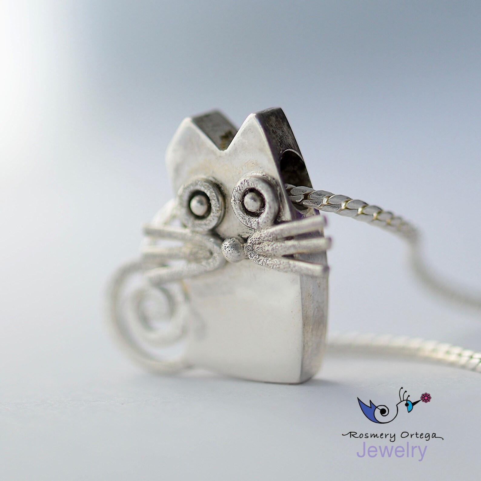 Cat Silver Pendant Cat Pendant Silver Cat Necklace Handmade Etsy