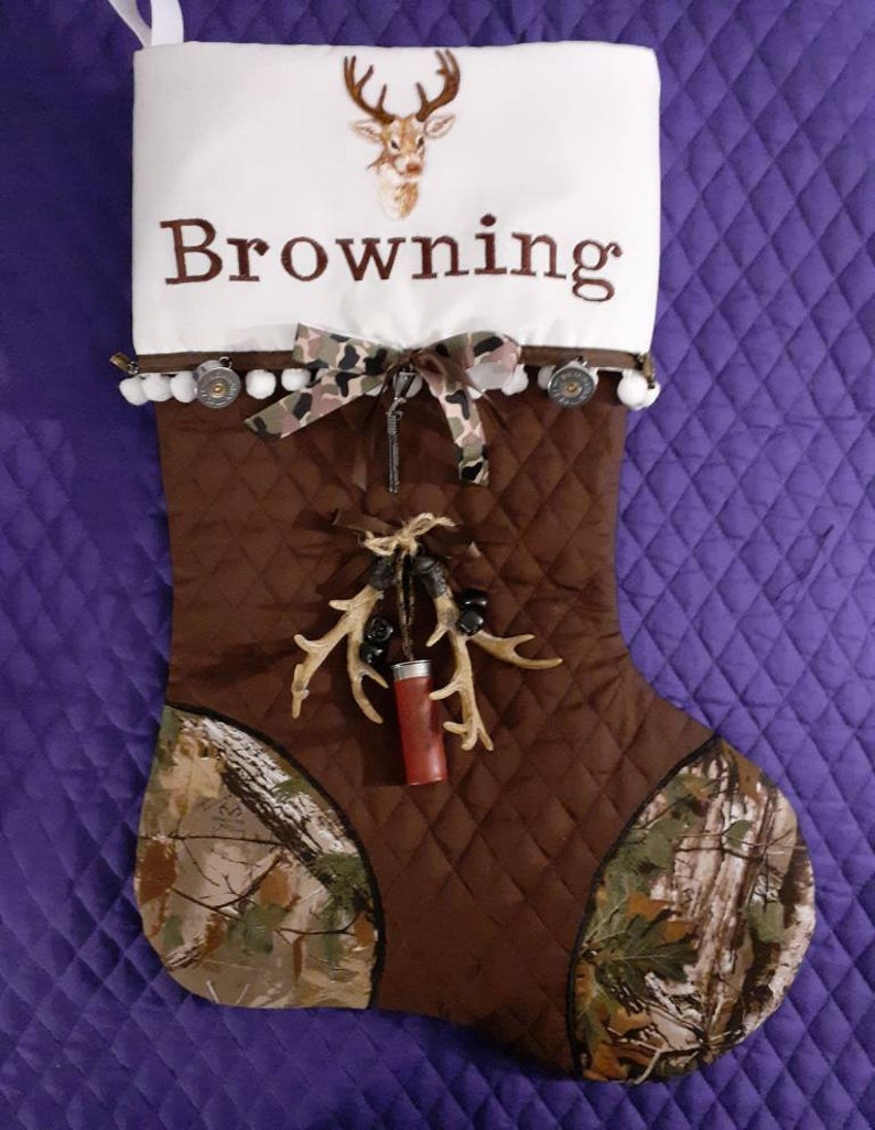 Hunting Christmas stocking customized with name and comes with Etsy