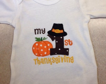 My First Thanksgiving Appliqued One piece or T-shirt