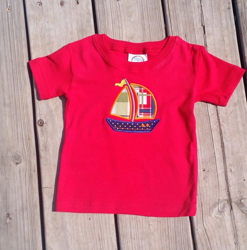 boys-sailboat-shirt-with-plaid-shorts-nautical-shirt-summer-etsy