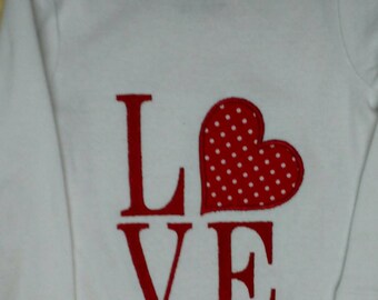 LOVE Appliquéd Onesie or Tshirt