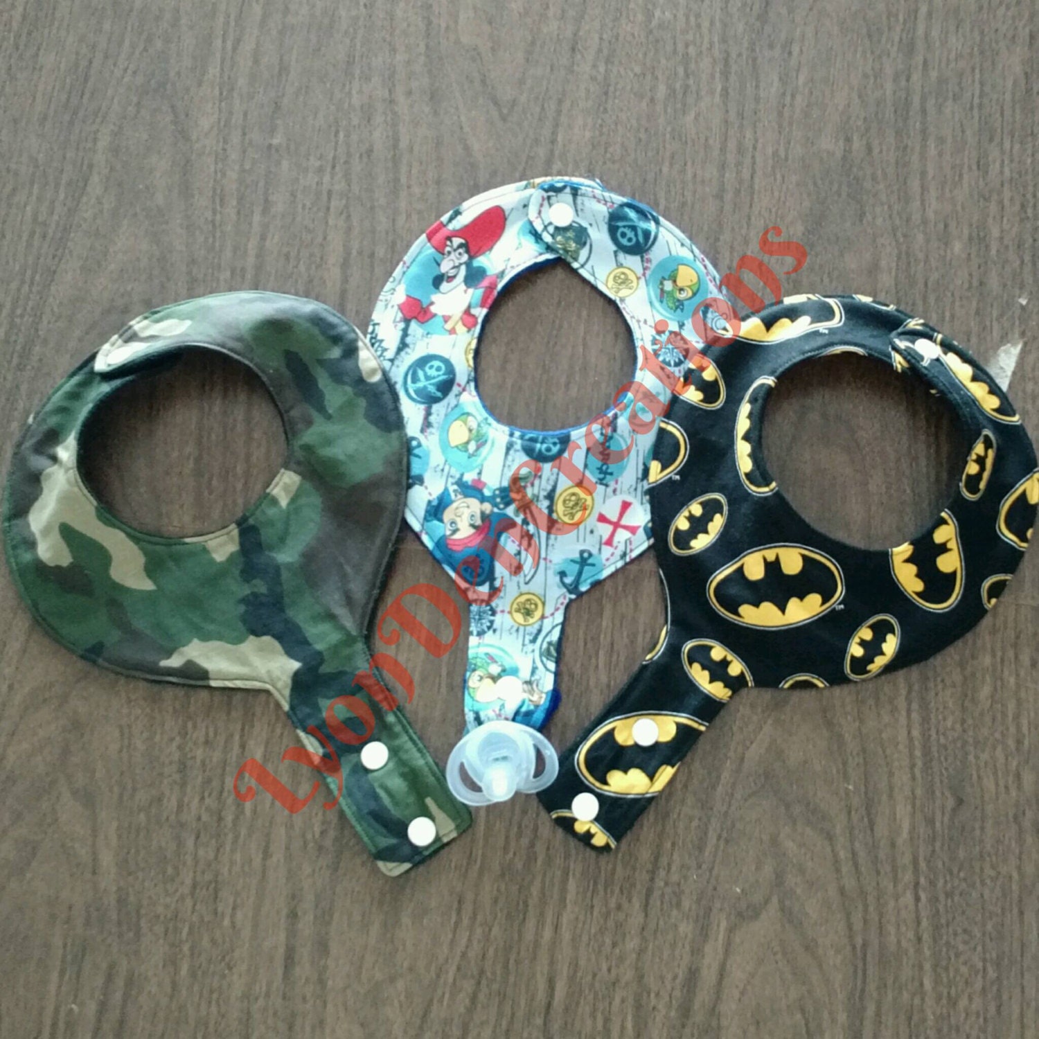 Baby Boy Pacifier Holder Bib 3-pack, Baby Binky Pacifier Holder Bib 3 ...