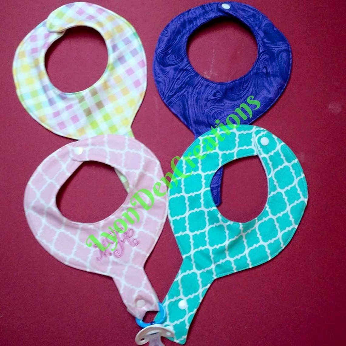 Baby Bib Set Baby Girl Bib Pacifier Holder Binky Clip Baby Etsy