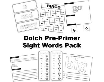 Dolch Pre-Primer Sight Words Pack