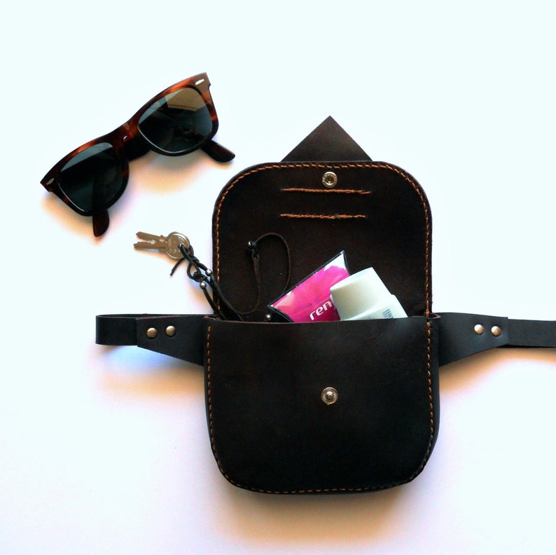 LEATHER HIP BAG / Handmade hip purse / Leather pocket belt Etsy