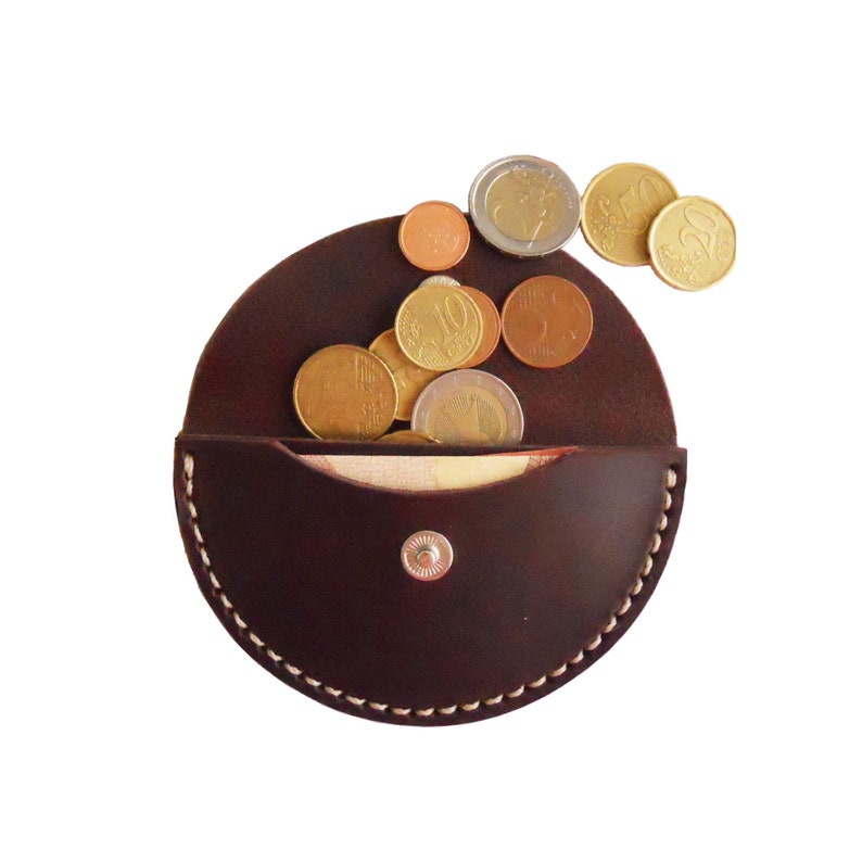 LEATHER POUCH / Handmade Leather PURSE / Small leather coin wallet / Leather coin purse / Leather change purse / Change pouch image 1