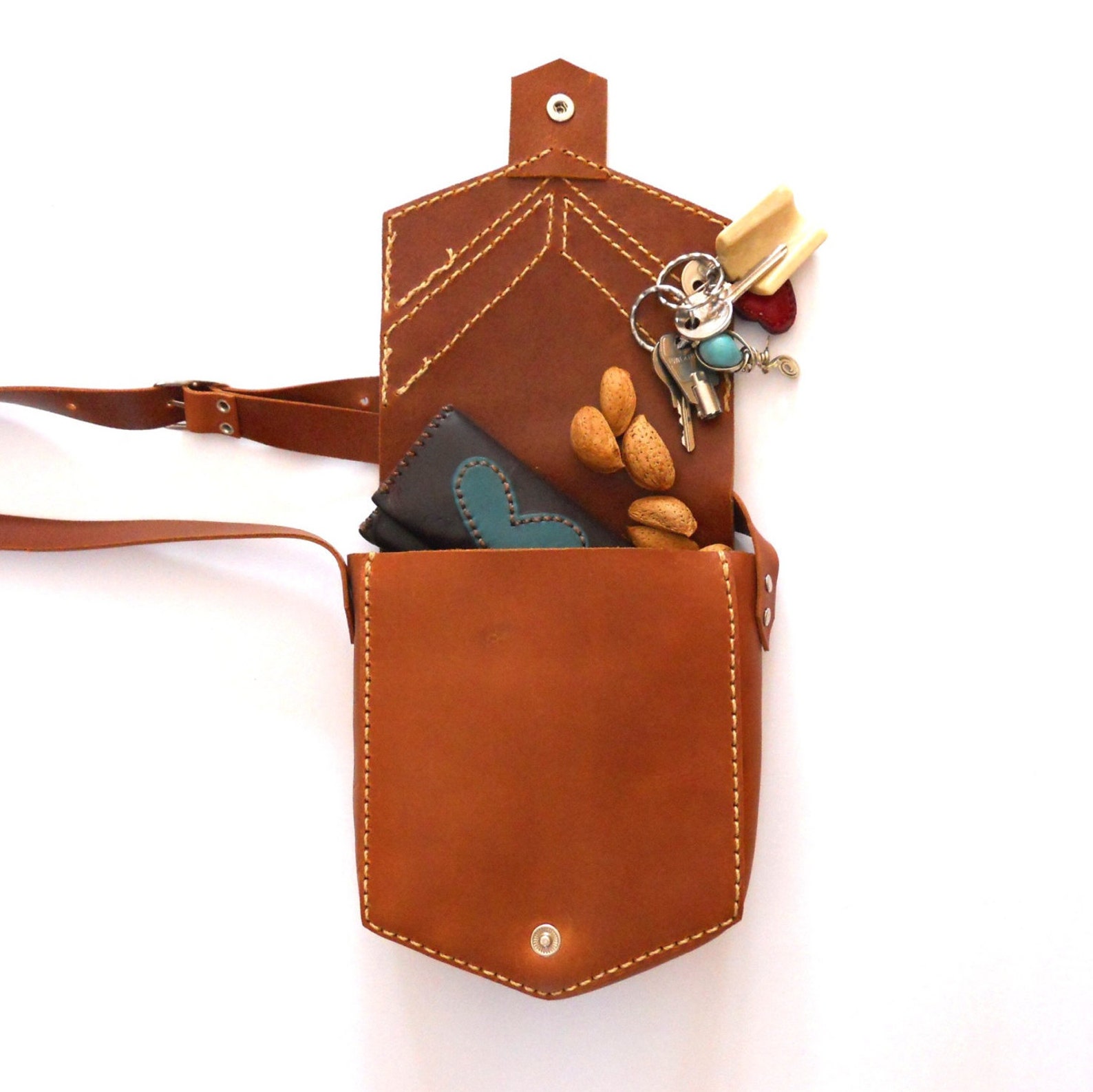 BROWN LEATHER PURSE / Leather Bag / Pouch / Corssbody Bag / Etsy