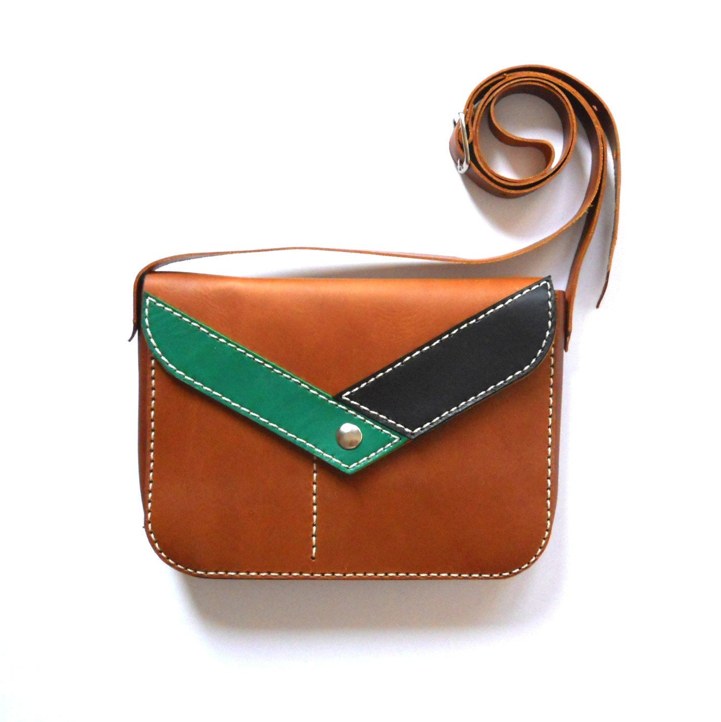 BROWN LEATHER PURSE / Leather Bag / Pouch / Corssbody Bag / Satchel