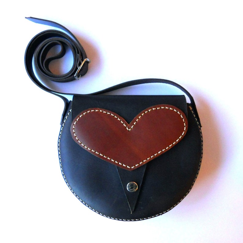 leather heart bag