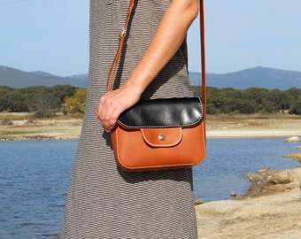 BROWN LEATHER PURSE / Bolso de cuero / bolsa / bolso corssbody / bolso de bolsa / bolsa de sillín