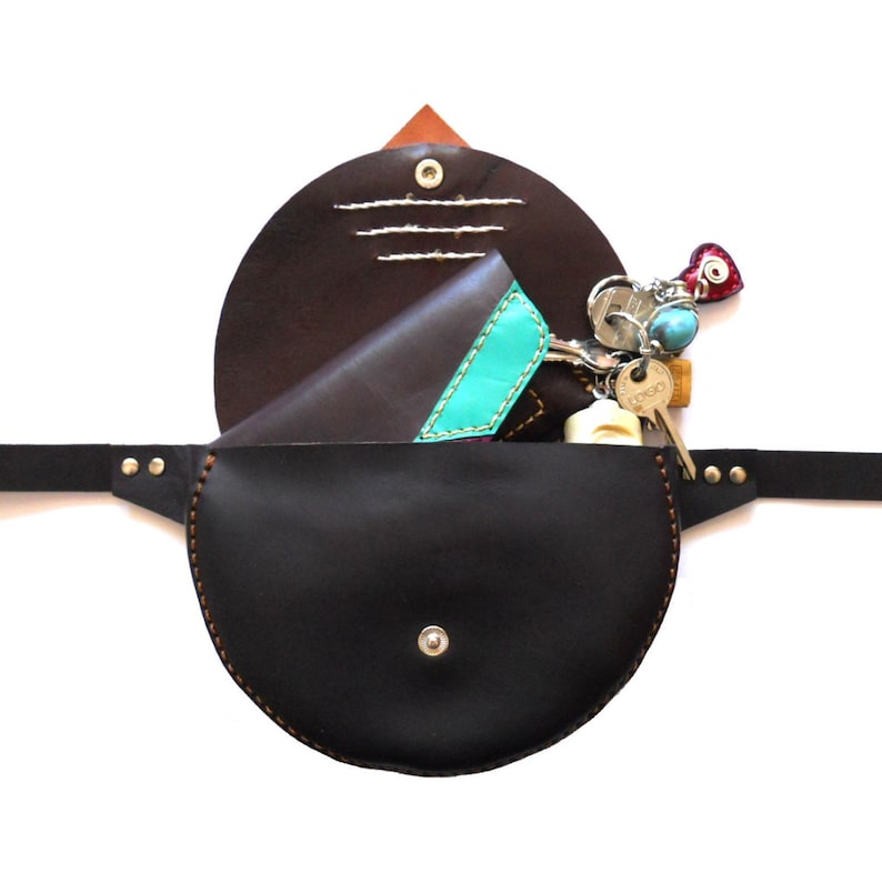 LEATHER HIP BAG / Cowhide Handmade Hip Bag Etsy