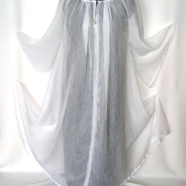 Sheer White Kirtle, shift, chemise, nightgown, also for Medieval, LARP, SCA, Elven Queen, white witch, ice queen costumes