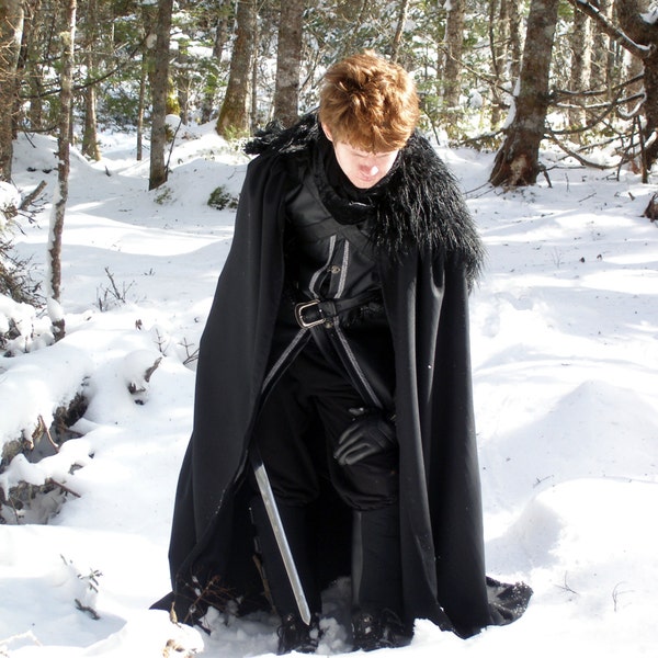 Uitkijken naar Winter Cloak, geschikt voor Game of Thrones cosplay, SCA en larp, Viking, Middeleeuwse en Renaissance personages