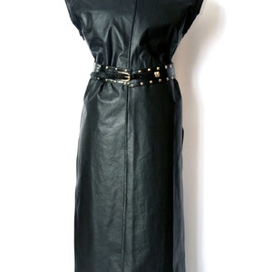 Surcoat, Medieval, Renaissance Viking, in black faux leather for knights, lords, adventurers, LARP, SCA, cosplay costumes