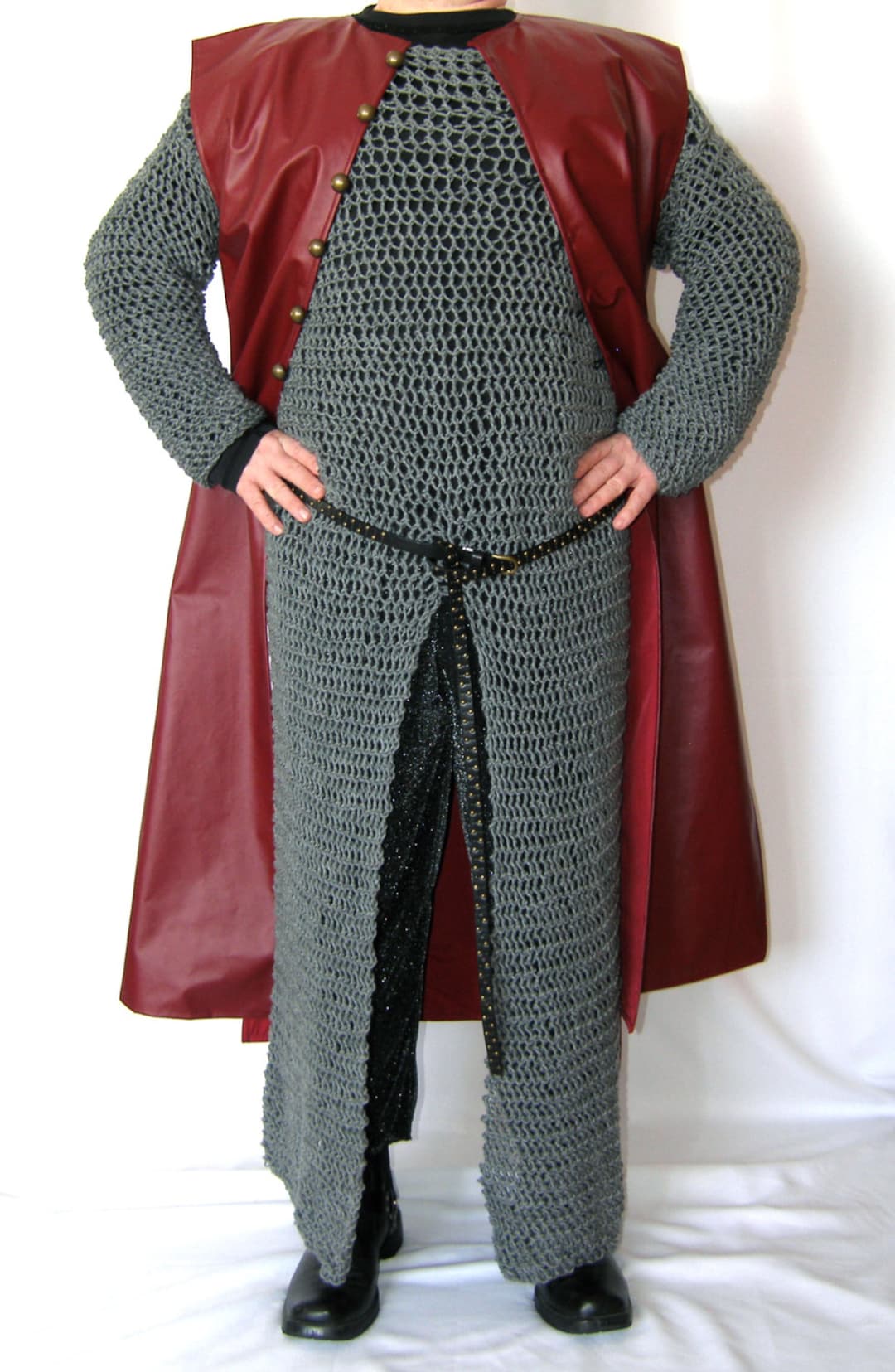 Fulllength Faux Chain Mail Hauberk Hand Knit for LARP Etsy Canada