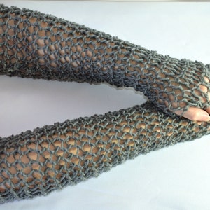 Kette Postärmel, hand gestrickte Faux Maille fingerlose Handschuhe, für Ranger, Schwert und Zauber fantasy Kostüme und LARP cosplay, unisex