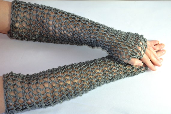 Chain Mail Sleeves Hand Knitted Faux Maille Fingerless Etsy