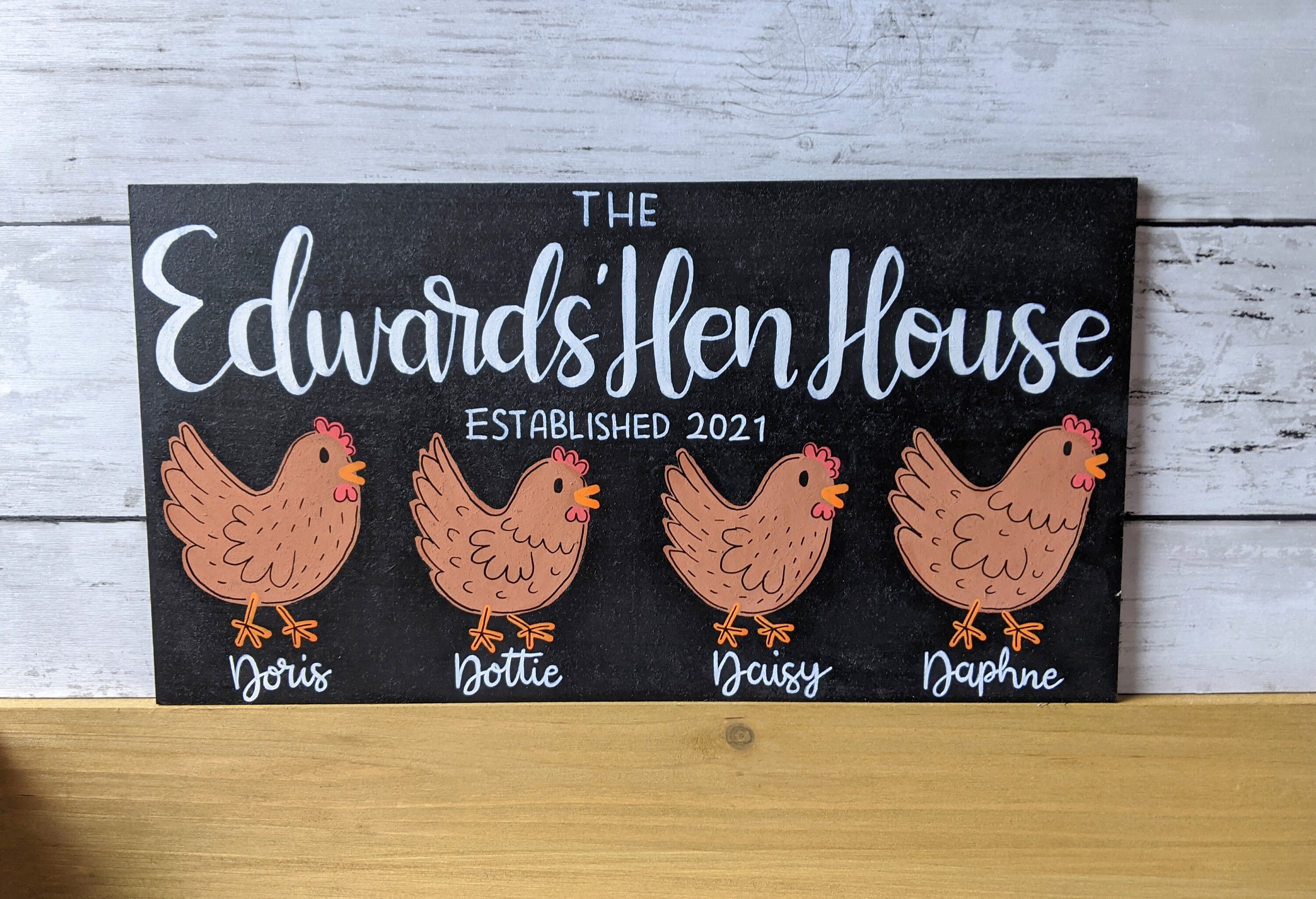 Personalised Hen House Sign Chicken Coop Chalkboard Style Etsy