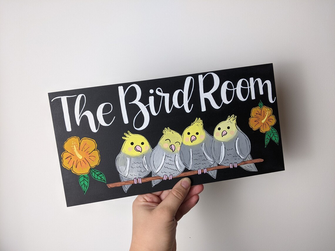 Personalised Birds Chalkboard sign Custom Handpainted Etsy