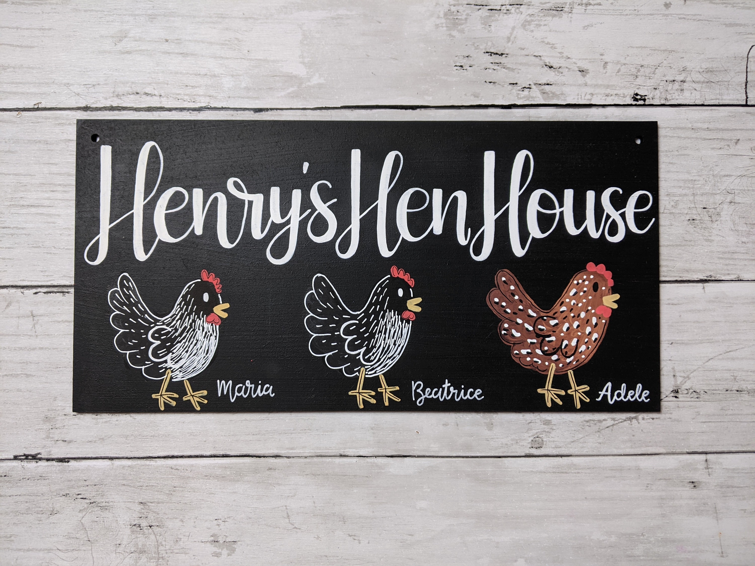 Personalised Hen House Sign Chicken Coop Chalkboard Style Etsy