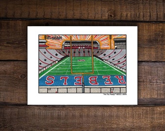 Are You Ready Football Oxford Mississippi Print Mixed Media Outsider Folk Pop Painting #851 by J-man art