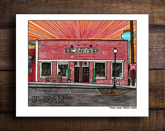 Proud Larrys Oxford Mississippi Print Mixed Media Outsider Folk Pop Painting #924 by J-man art