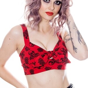 Skull Rose Crop Top