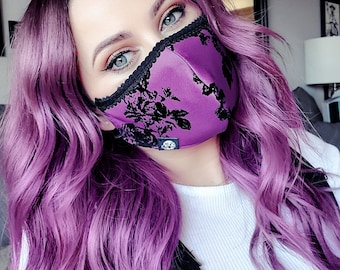 Máscara de cara Flocked Rose Purple