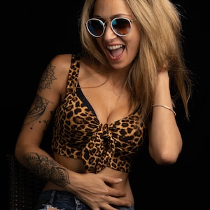 Leopard Tie Crop Top