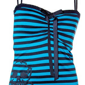 Jessica Louise Avril Skull Striped Tank Top