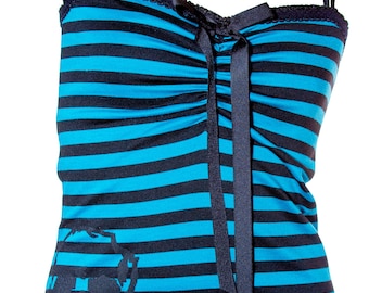 Jessica Louise Avril Skull Striped Tank Top