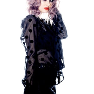 Gothique Chemisier Velvet Dot blouse