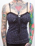 Jessica Louise Leopard Lolly Tank, leopard tank top, skull tank top, enamel skull, color leopard, red leopard, tank tops