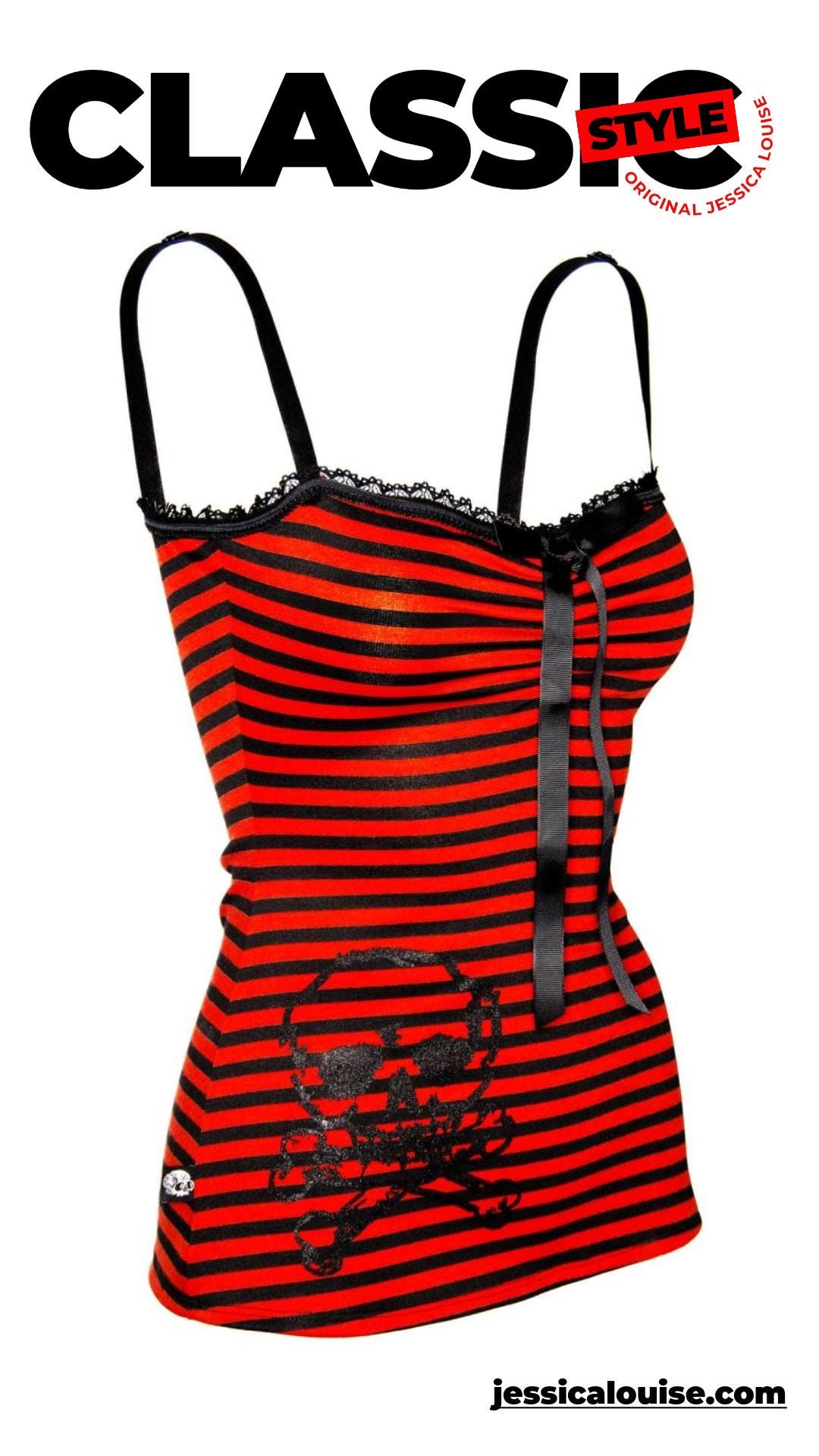 Avril Tank Classic Original Red and Black Stripe - Etsy