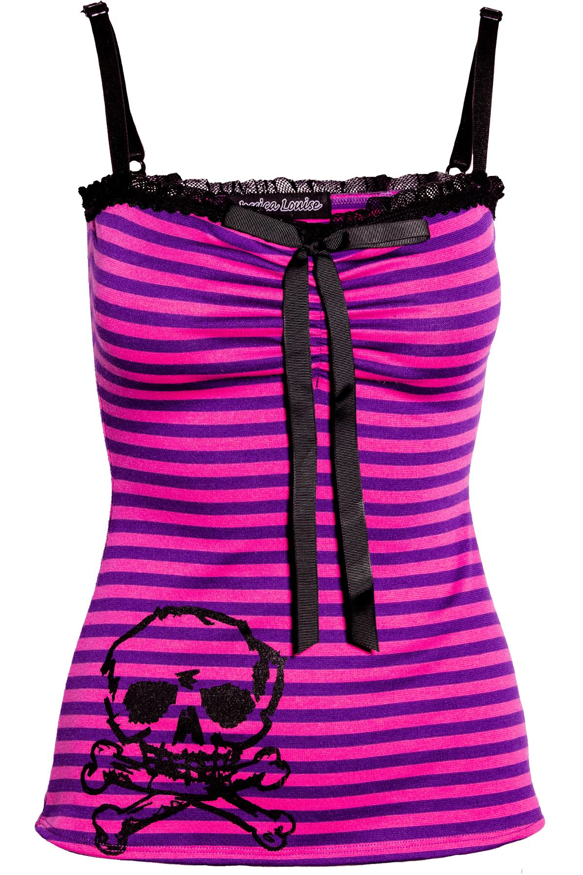 Jessica Louise Avril Skull Striped Tank Top - Etsy