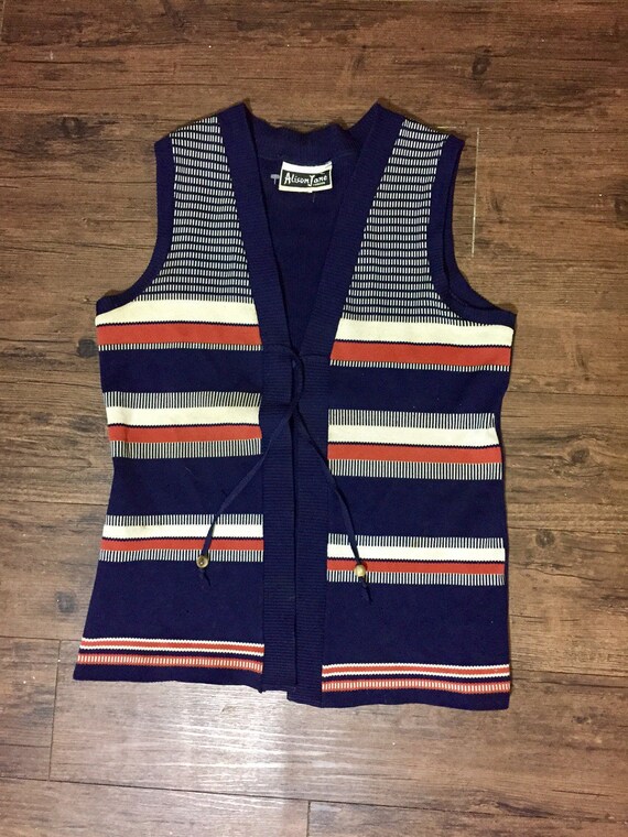 Vintage 70s striped vest