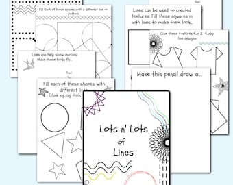 Libro de actividades de dibujo lineal para niños: Ideas creativas para dibujar (Descarga digital)