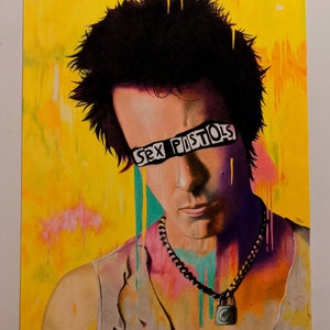 Sid Vicious Sid Vicious Drawing Sid Vicious Portrait Punk Icon Sex Pistols Gift Ideas Man Cave Art Urban Art Abstract image 2